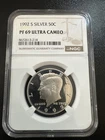1992-S Proof Kennedy Half Dollar 50c NGC PF 69 Ultra Cameo SILVER