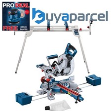 Bosch GCM18V-216D 18V BITURBO Cordless Double Bevel Mitre Saw 216mm + Leg Stand