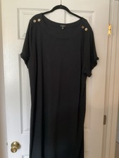NWT Talbots Cute Casual Black Buttons On Shoulders Dress 3X 22W 24W