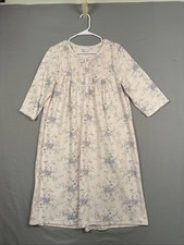 Miss Elaine Women's Printed Lace-Trim Nightgown, Pink/lavender Floral, X-LARGE