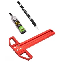 Precision Marking Woodworking Rule,8 Inch T Square Ruler, 1/16''Scale Aluminu...