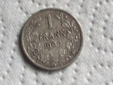 Belgien  1 Franc 1909  835.  silber König der Belgen