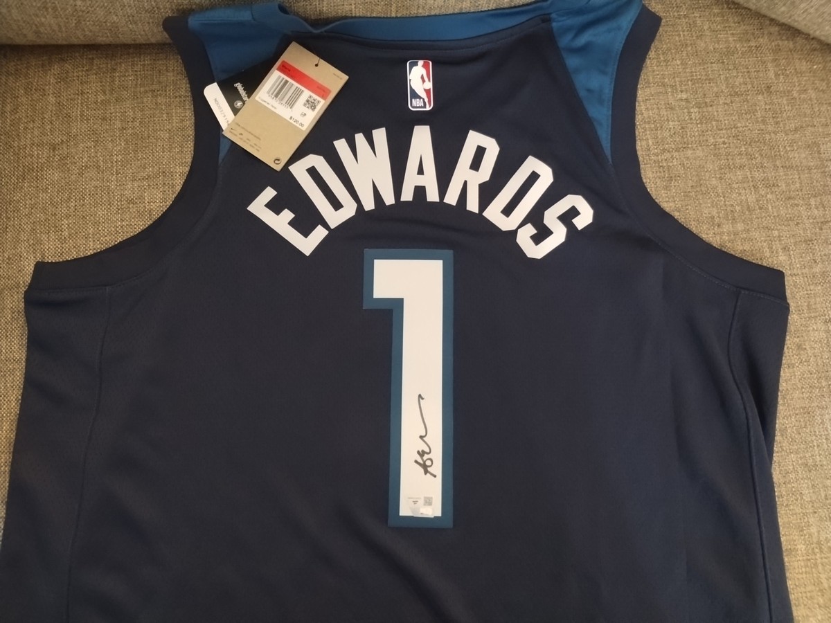 【fanatics】Anthony Edwards 直筆サインユニフォーム Anthony Edwards Signed Antman Timberwolves Jersey Fanatics Blue