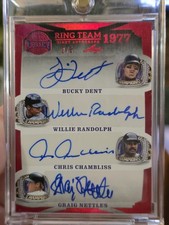 2023 Leaf A Bronx Legacy Ring Team 8 YANKEES AUTOS Dent/Nettles/Pinella MORE! /5