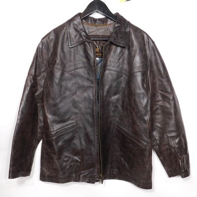 Vintage VINCI HOUSE by Marco Made in Italy Leather Motorcycle Jacket Coat 42