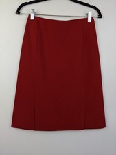 Prada Red Stretchy Zip Slit Pencil Skirt EU Size 38 US Size 2 Knee Length Italy