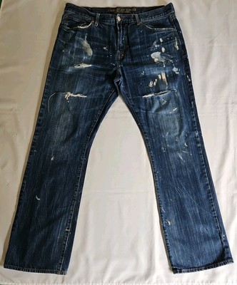 American Eagle Outfitters Original Boot Jeans Distressed Paint Splat Men's  36x34