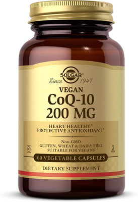 Solgar Vegetarian CoQ-10 200mg Capsules, Heart Health Antioxidant, Vegan 60ct
