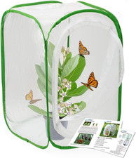 Insect  Butterfly Habitat Cage Terrarium, Pop-Up 24" Tall with Zipper Protectio