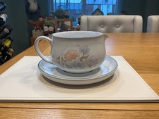 DENBY ENCORE  GRAVY / CUSTARD JUG AND SAUCER  STONEWARE TABLEWARE BNWT SECONDS