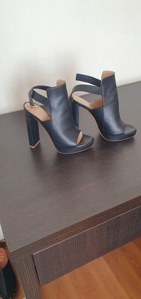 Women VICINI Heels Black Leather 37