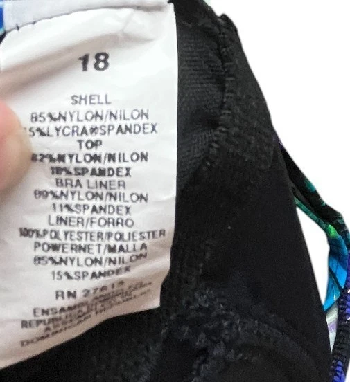 Traje de baño Longitude para mujer talla 18 azul floral vestido de baño de una pieza Foto 4 de 4