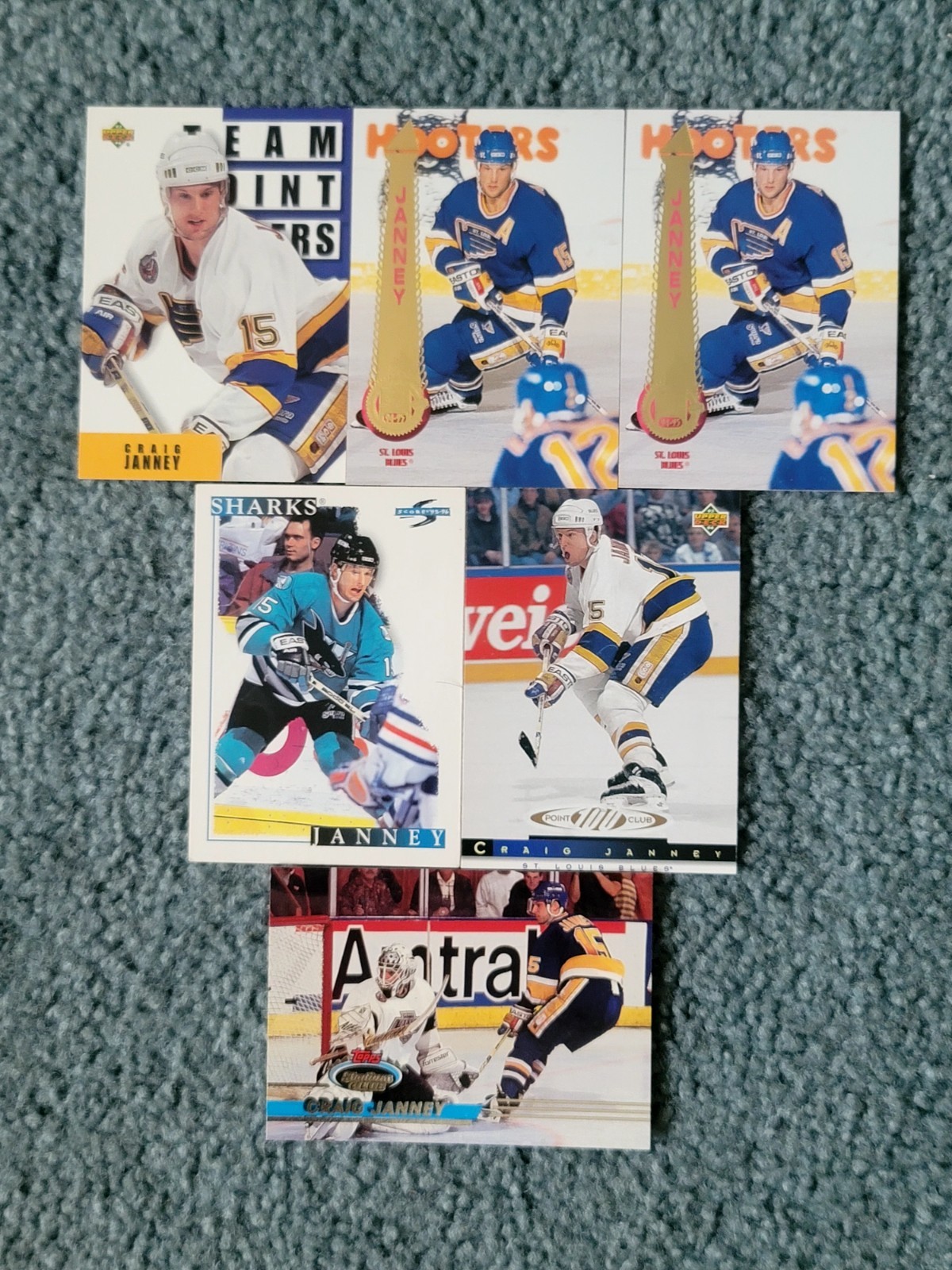 Craig Janney Hockey Card Mixed Lot of approx 6 cards
