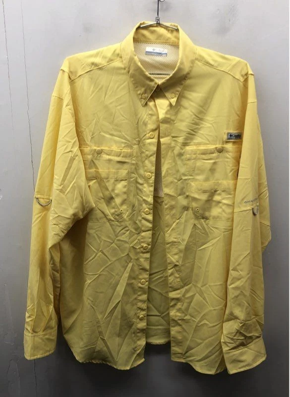Chemise Columbia Homme Manches Longues – Jaune – Taille XXL – Pêche Et Randonnée