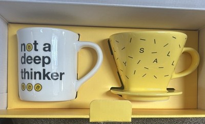 New LINE FRIENDS Helvetica Coffee Mug & SALLY Character Pour Over Dripper Set