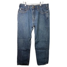 Carhartt Relaxed Fit Jeans Mens 38x32 Blue Excellent Workwear Denim B460-DVB