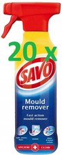 20 x SAVO 500ml Spray  Mould Remover Against Mild Kitchen Sauna Bathroom Wall UK 14.63 per litre