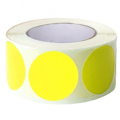 Color Coding Labels 1000PCS, Yellow Circle Dots, 2 Rolls, Inventory Stickers