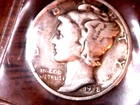 1938-S  SILVER MERCURY DIME - GRADES "VERY FINE"
