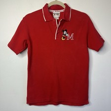 Walt Disney World Kids Red Vintage Polo Size XL 14/16 Mickey Mouse