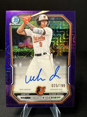 2026 Bowman Chrome Mega - Wehiwa Aloy Auto Purple Mojo /199 #BMA-WA - Orioles