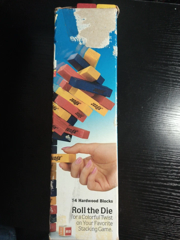 Milton Bradley Throw N Go Jenga 1995 Game Color Wood Pieces Vintage 54 Pcs - Image 4 of 4
