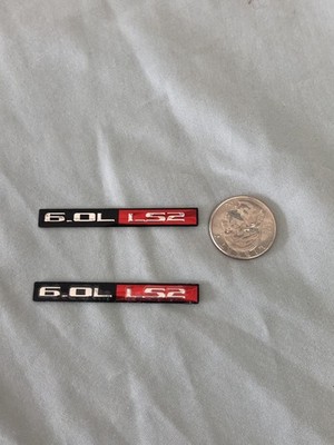 6.0L LS2 EMBLEM DOMED CLEAR ABS 2 BADGES 1 PAIR 3M MOUNT ** FEE SHIPPING**
