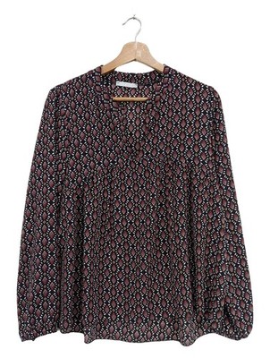 LINDSAY MOD MADE IN ITALY Langarm-Bluse Damen Bluse Gr. DE 38 rot-schwarz-weiß