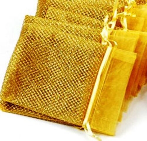 25 Stück edle Organza-Geschenkbeutel,gold,14x10, Weihnachten, Neu