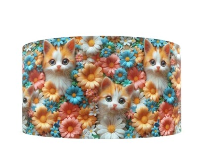 1.5'' (1 yard) Cat Kitty Kitten 3D look Hair Bow Grosgrain Ribbon 1259974