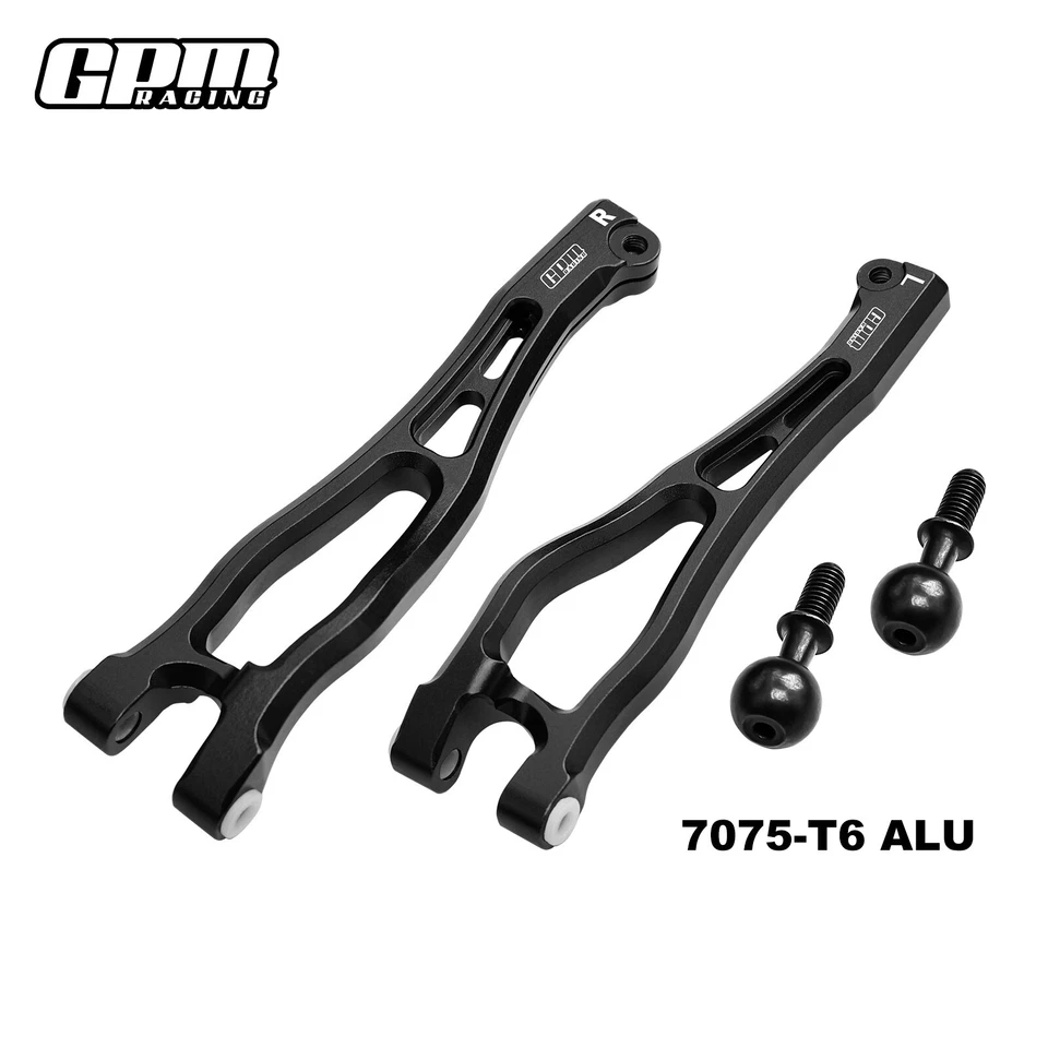 Brazos superiores delanteros de aluminio GPM para ARRMA 1/8 Kraton 6S Notorious Outcast Big Rock Foto 2 de 4