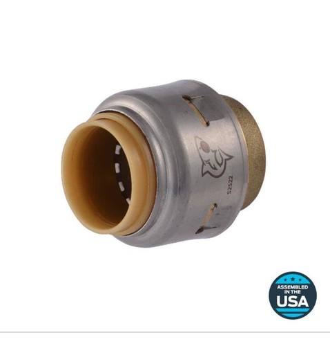SharkBite MAX UR514A, 1/2-in. Push-to-Connect Brass End Stop Fitting
