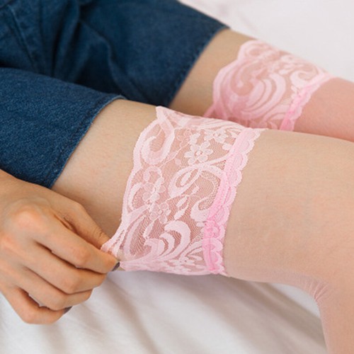 Women's Silk Socks Thigh-High Stockings Ladies Sexy Lace Long Socks Pantyhose N - Picture 6 of 24