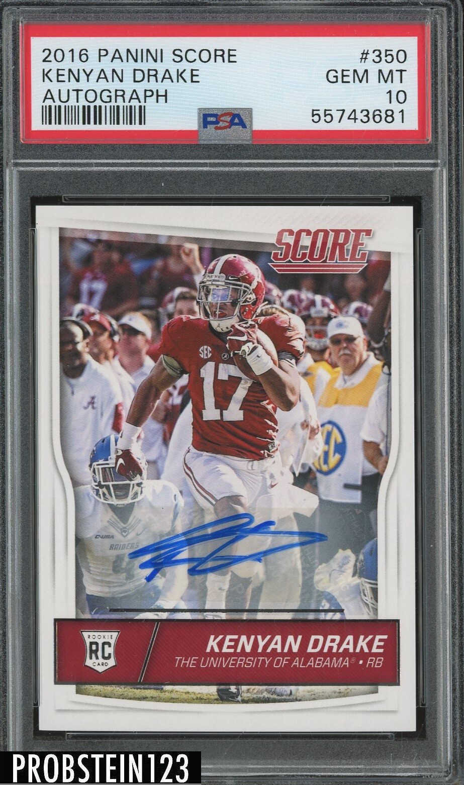 Kenyan Drake Panini Score #350 Autograph