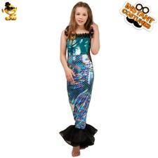 Girls Cosplay Mermaid Costume Kids Shiny Mermaid Dress for Role Play Cosplay
