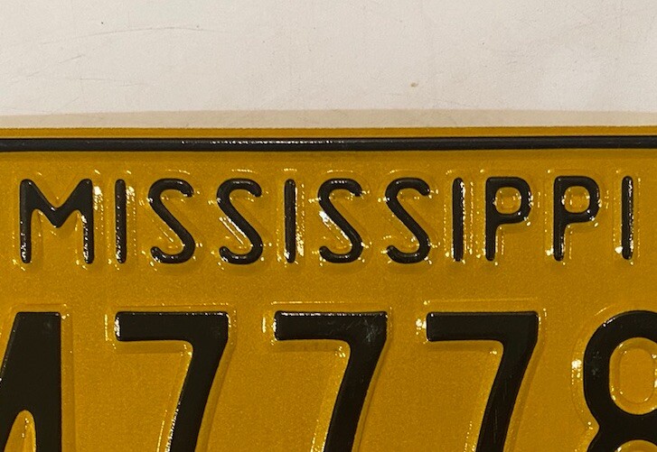 TRIPLE 7 777 license plate repeat Triple 777 Miss MS A477784