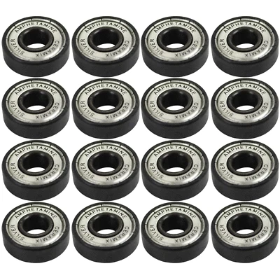 Amphetamine Inline Skate Speed Bearings Set of 16 Pre-Lubricated Ceramic Silver