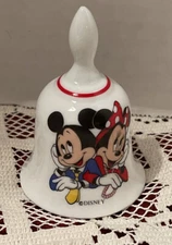 Reutter Porcelain Germany Disney Mickey & Minnie Bell 2.5”