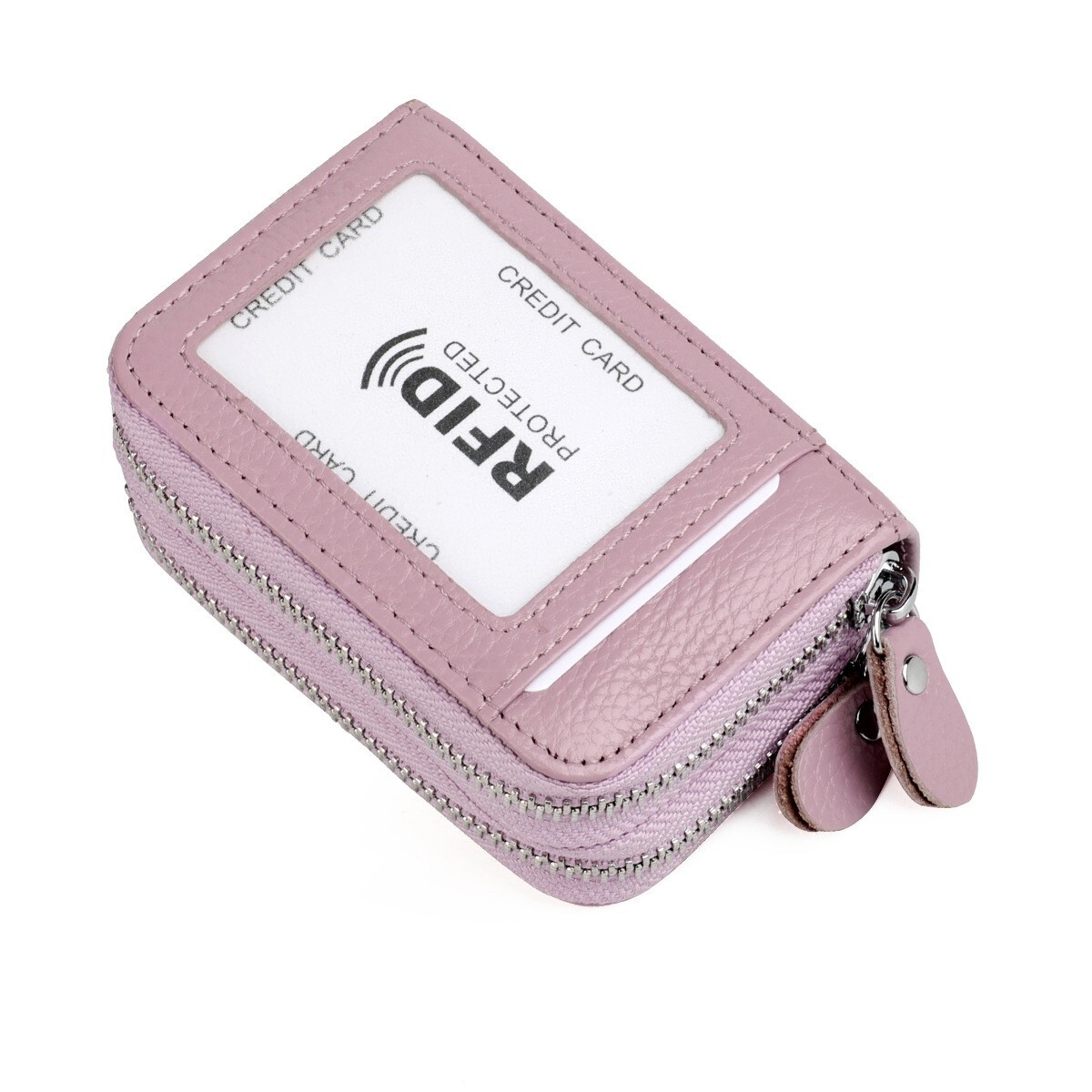Monedero Cuero genuino de piel de vaca de doble capa, color con cremalera