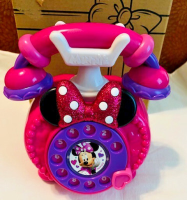 Disney Junior Minnie Mouse Ring Me Rotary Pretend Play Phone, Lights, Rings