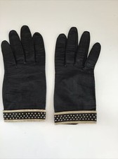 Womens Dark Brown Leather Driving Gloves Made In France 6 1/2