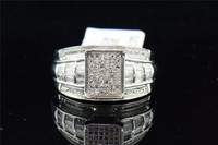.925 Sterling Silver Round Baguette Cut Diamond Engagement Wedding Bridal Ring on sale .925 Sterling Silver Round Baguette Cut Diamond Engagement Wedding Bridal Ring on sale