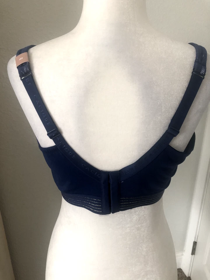 NUEVO CON ETIQUETAS 42F CACIQUE 4932 Azul Marino MODERNO ENCAJE Ligeramente Forrado Camiseta Sujetador con Aros Foto 3 de 4