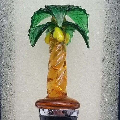 Palm Tree Bottle Stopper pinnacle entertainment Arts Blown Glass Wine Stopper - Picture 6 of 12