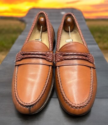 Allen Edmonds AE Newcomb USA Shoes Brown Leather Loafers Mens 10.5 Fast Ship s-l400.jpg main image 2