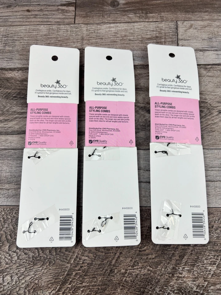 3 PACK Beauty 360 Blue & Black 2 Count Comb Set for All-Purpose Hair Styling - Image 2 of 3