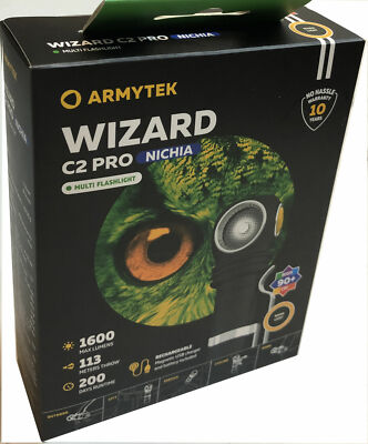 Armytek Wizard C2 Pro Nichia LED Multi Flashlight -1600 Lumens - Magnetic USB Ch