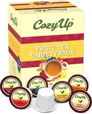 | 6 Flavors | Variety Fruit Tea Sampler Pack | Compatible with Keurig K-Cup Brew