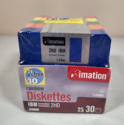 IMATION Rainbow Diskettes Floppy Disks IBM Formatted Computer 2HD 1.44 MB  30 pk
