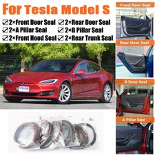Door Rubber Seal Strips Weather Draft Wind Noise Reduction Kit For Tesla Model S